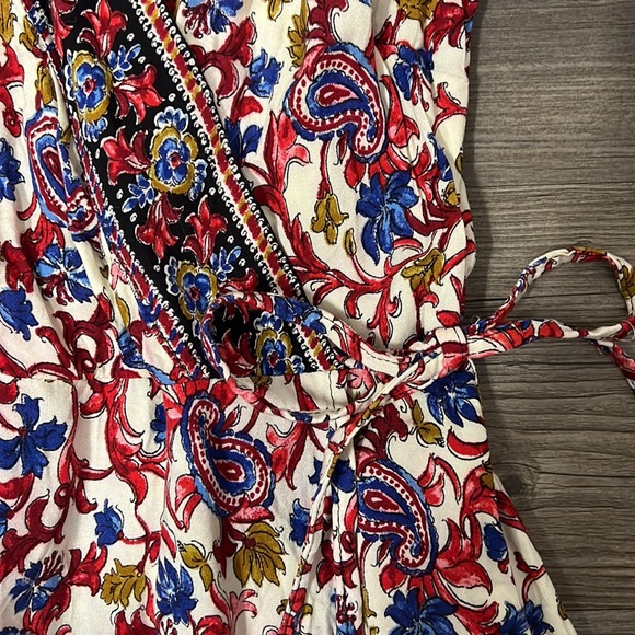 Band Of Gypsies Faux Wrap Paisley Dress Size Small - Picture 3 of 9